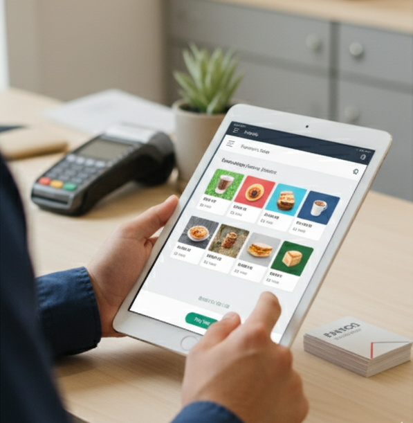 Tampilan antarmuka aplikasi JuaraPOS di berbagai perangkat